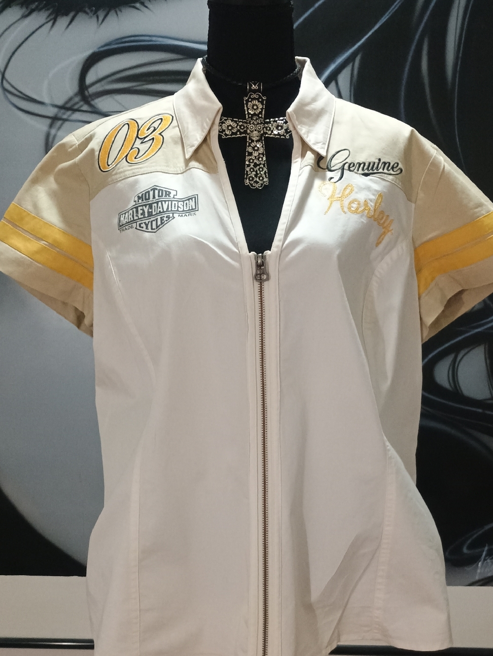 Harley Davidson Zip Up Shirt Size XL